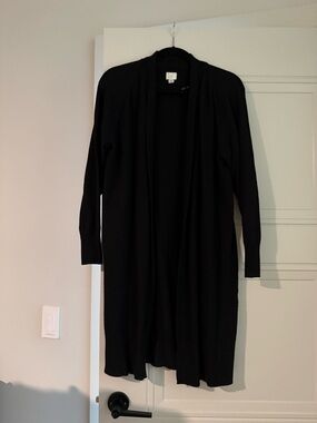 a new day Long Open-Front Black Cardigan